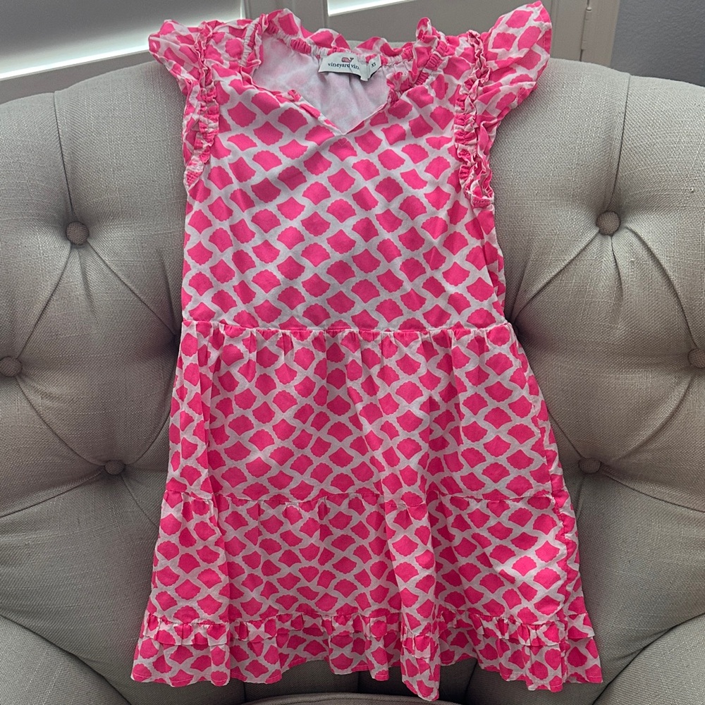 Vineyard Vines Pink Patterned Kids Dress